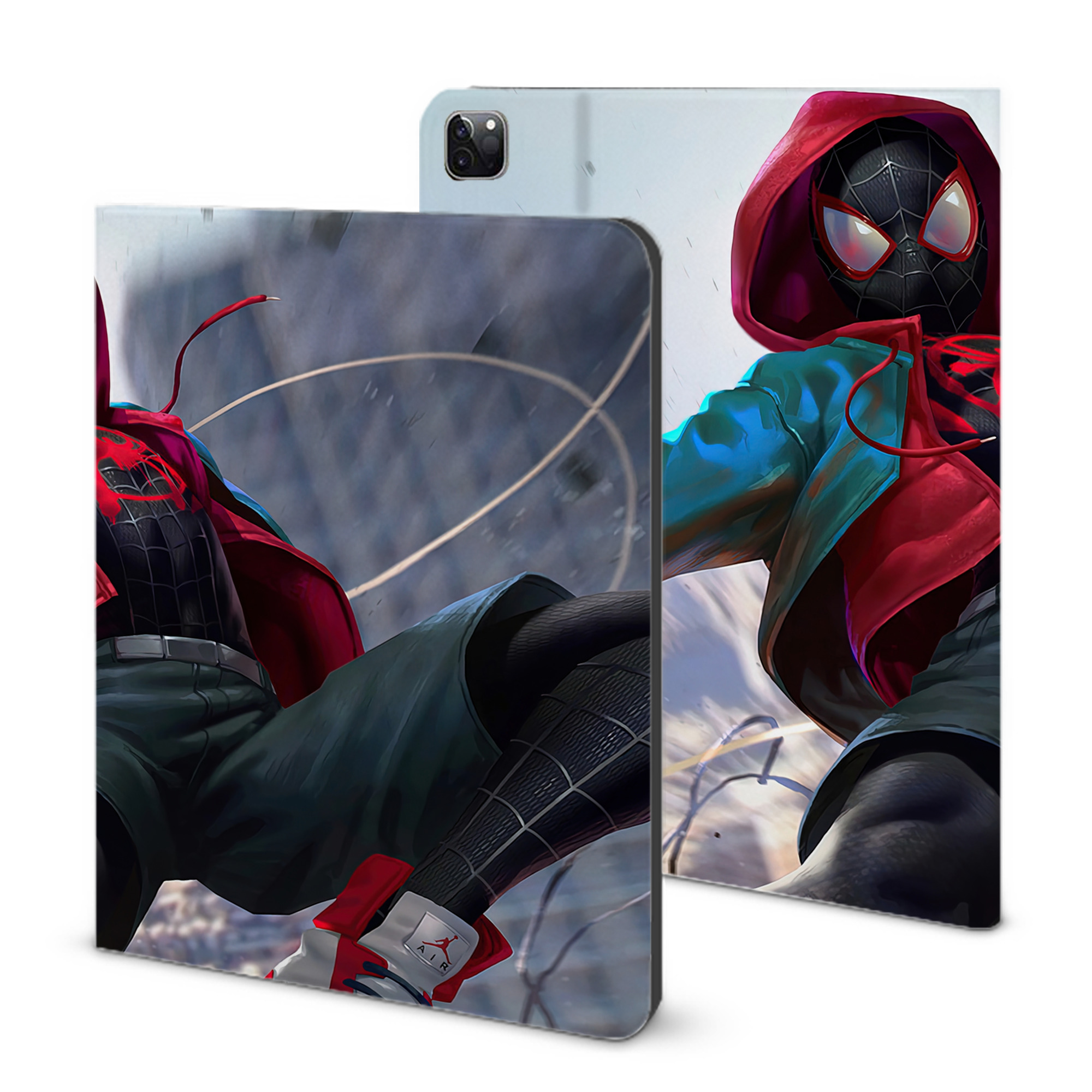 （画像用） Spider Man スパイダーマン IPad ケース ブック型 PUレザー TPU 耐衝撃 軽量 薄型 ペン収納なし 全面保護 IPad 各モデル対応